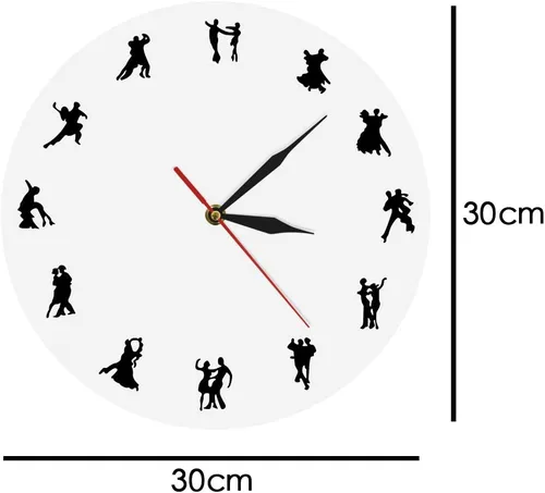 Miniatura 2 de The Geeky Days Reloj de pared para bailar y bailar en silencio, sin tictac, para parejas, regalo para amantes de la danza, bailarines sociales