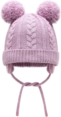 Miniatura 8 de Duoyeree Gorro de invierno para niños pequeños con solapa para las orejas, bufanda gruesa y cálida gorra de calavera para niños y niñas