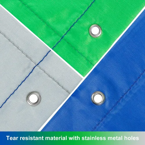 Miniatura 3 de Flehomo Juego de lona de repuesto para columpios, 52 x 90 pulgadas, toldo de techo para niños, impermeable y protección UV (verde, azul y gris)