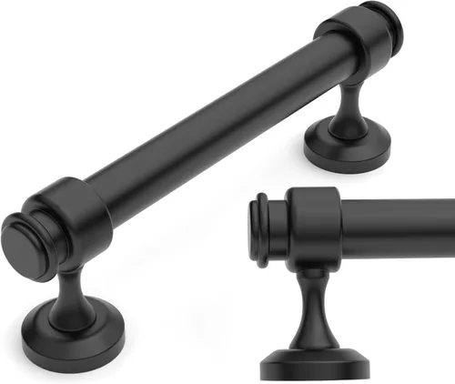 Miniatura 20 de Amerdeco IH0005 - Paquete de 10 tiradores de níquel satinado cepillado para armarios con orificio central de 3 pulgadas, tiradores de 4 pulgadas