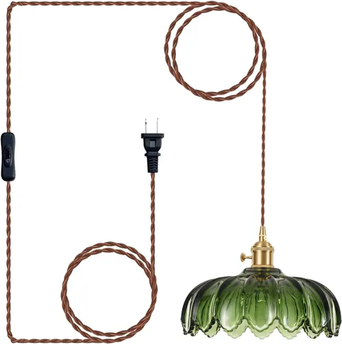 Miniatura 15 de XZHGCEE Lámparas colgantes vintage: luces colgantes de cristal isla de cocina, luz colgante verde, lámpara colgante moderna lámpara colgante de luz