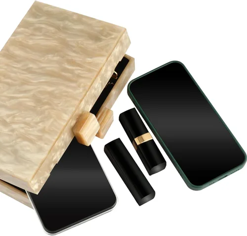 Miniatura 5 de Monederos y bolsos de acrílico con mármol para mujer elegante banquete de noche caja de mano cruzada