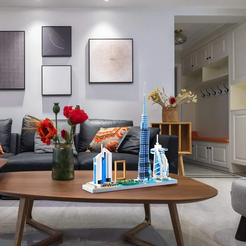 Miniatura 4 de Architecture Dubai Skyline - Kit de construcción de modelos coleccionables, juegos de microbloques para adultos, kit de modelo de regalo de 2545