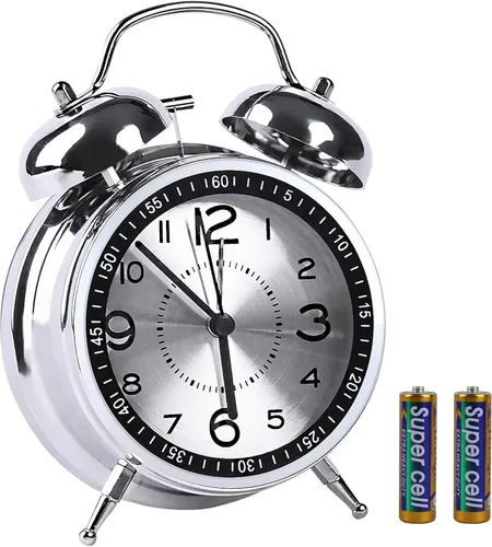Miniatura 6 de pxy Lindo y seguro reloj despertador para niños alimentado por batería (batería incluida), reloj despertador analógico súper silencioso analógico