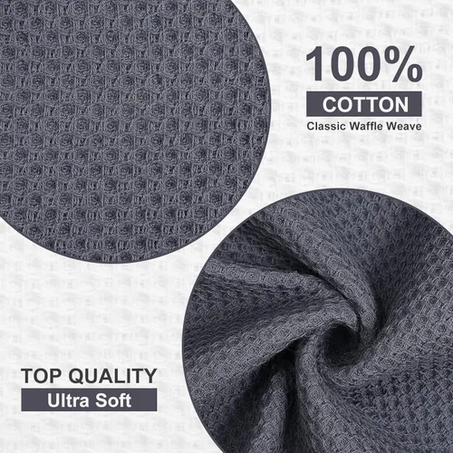 Miniatura 599 de Kitinjoy - Paños de cocina de 100 % algodón, tela de tejido gofrado, paño de limpieza ultrasuave, absorbente y de secado rápido. Beige