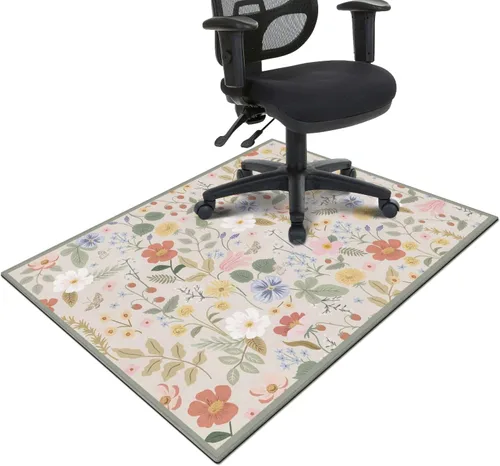Miniatura 7 de Tapete para silla de oficina para suelo de madera dura y azulejos, tapete bohemio floral de 36"x48" para silla de computadora de oficina para sillas