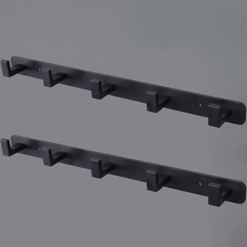Miniatura 17 de Perchero, 6 Ganchos Triples de Acero Inoxidable Resistente, Ganchos de Pared Montados en la Pared, Barra de Ganchos Rústica para Ropa/Llaves