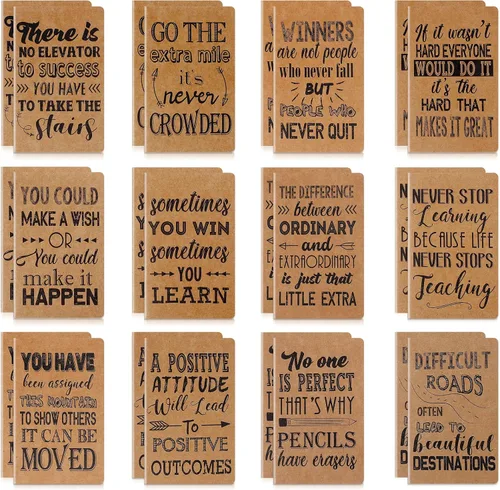 Miniatura 9 de Outus 24 blocs de notas inspiradores, cuaderno motivacional, cuaderno de bolsillo pequeño, cuaderno inspirador para escuela, oficina, viajes