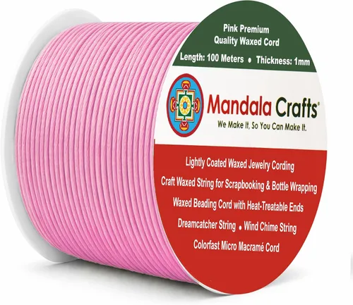 Miniatura 190 de Cuerda Mandala Crafts 0.03 pulgadas 109 yardas para hacer joyería, artesanía, macramé, cuerda de algodón encerado Negro