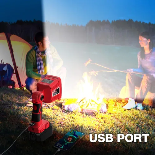 Miniatura 6 de DTEZTECH Linterna LED de 18 W para batería Milwaukee M18 de 18 V, foco de 1250LM y luz de trabajo con puerto USB, cabeza giratoria de 110° para uso