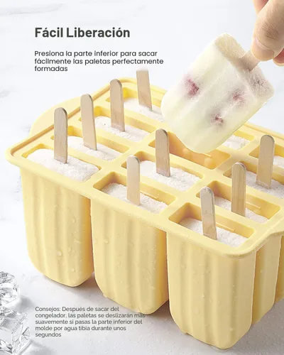 Miniatura 4 de MEETRUE - Moldes para paletas de silicona, 12 piezas, de fácil liberación, sin BPA, moldes para hacer paletas de hielo, hecho en casa, con 50 12