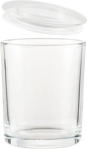 CandMak Tarros para velas, paquete de 15 recipientes de vidrio vacíos de 9 onzas, tarros a granel con tapas transparentes para hacer velas