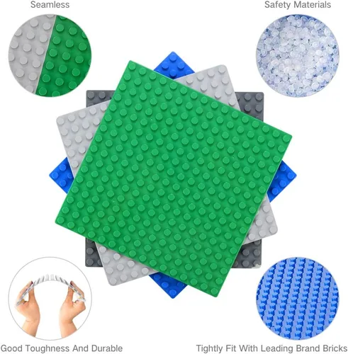 Miniatura 5 de MIMAX Placas base autoadhesivas compatibles con DUPLO, placa base para despegar y pegar para mesa de juego o pared de bricolaje, paquete de 4