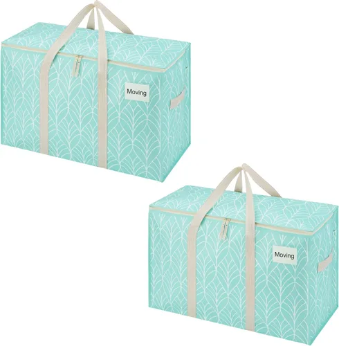 Miniatura 27 de VENO - Paquete de mudanzas, cajas de almacenamiento para embalaje universitario con tapas alternativas, para dormitorio, extragrande, asas