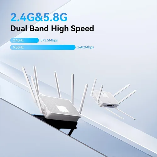 Miniatura 2 de Nuevo enrutador WiFi 6 AX3000 2026, enrutador inalámbrico Gigabit completo de doble banda con 6 antenas de alta ganancia 4 puertos Gigabit Fácil