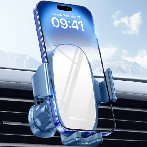 Miniatura 8 de Miracase Soportes de teléfono con abrazadera más ancha mejorada para tu automóvil, soporte de metal con gancho de ventilación de aire para automóvil