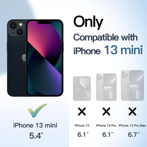 Miniatura 2 de JETech Funda magnética para iPhone 13 mini de 5.4 pulgadas, compatible con MagSafe, a prueba de golpes, marco de TPU mate de color sólido, parte