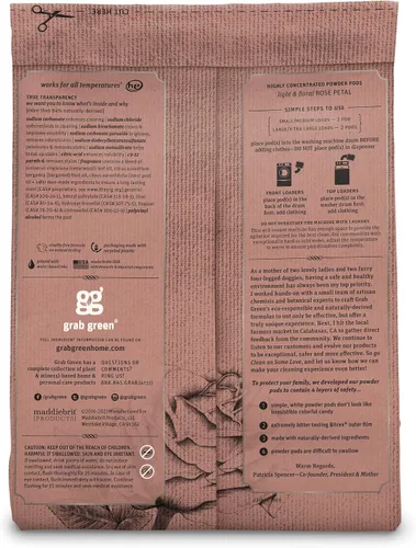 Miniatura 4 de Grab Green Stoneworks - Paquete de cápsulas de detergente para ropa y hojas para secadora (pétalo de rosa) 80 unidades Rose Petal Scent; Plant &