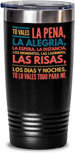 Regalo para esposo | Taza de café para esposa | Perfecto regalo para graduados, profesionales y estudiantes | Vaso con afirmaciones positivas, Negro