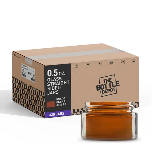 Miniatura 19 de The Bottle Depot - Tarro de vidrio de 4 oz (3.4 fl oz) - Ámbar transparente - 90 frascos - Cierres no incluidos - Acabado de cuello 58-400 - Tarros