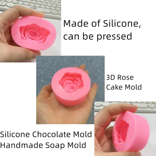 Miniatura 3 de BeeSpring Flower Bloom Rose Shape Silicone Fondant Soap 3D Cake Molds Cupcake Jelly Candy Chocolate Decoración Moldes Herramienta para hornear