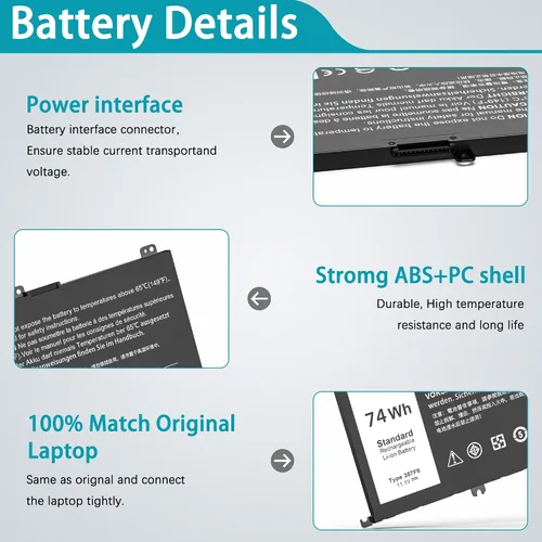 Miniatura 3 de Batería para portátil de 74 Wh 357F9 compatible con Dell Inspiron 15 7000 Gaming 7559 i7559 7557 i7557 7567 7566 inspiron 15 5000 Gaming 5577 5576