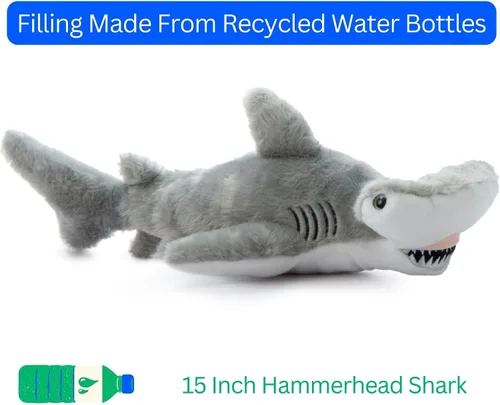 Miniatura 8 de The Petting Zoo Hammerhead - Peluche de tiburón de peluche, regalos para niños, animales salvajes del océano Onez, juguete de peluche de tiburón