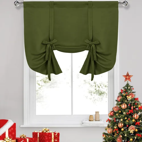Miniatura 53 de DWCN Cortinas Opacas - Persiana Enrollable con Lazos para Ventana, Aislamiento Térmico, Oscurecimiento de Habitación, Cortinas con Bolsillo