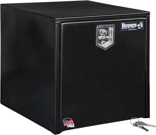 Miniatura 34 de Buyers Products 1703349 - Caja de acero negro para debajo de la carrocería con pestillo de mango en T, 14 x 12 x 18 pulgadas, caja de herramientas