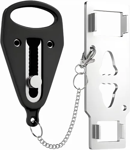Miniatura 8 de Cerradura de Puerta Portátil Paquete de 2 para Viajes – Cerraduras de Puerta de Hotel para Seguridad de Viajeros – Cerradura de Seguridad de Puerta