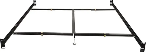 Hollywood Bed Frames Riel de cama atornillado con soporte central/cruceros/2 patas/deslizadores ajustables, 82 pulgadas, Queen/Eastern King
