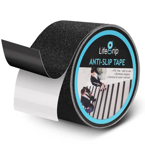 Miniatura 33 de Lifegrip - Cinta de tracción antideslizante, 4 pulgadas x 38 pies, mejor agarre, fricción, adhesivo abrasivo para escaleras, peldaños de pisada