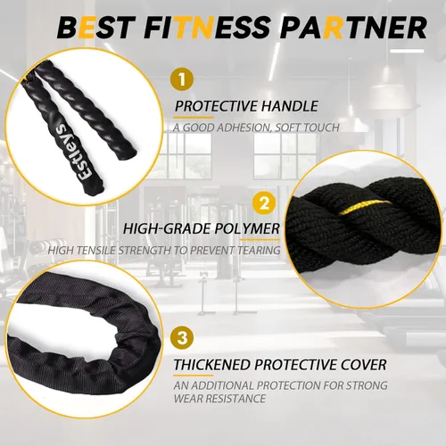 Miniatura 2 de Cuerda de saltar pesada de 5 libras para hombres y mujeres, cuerda de saltar pesada para adultos, cuerdas de saltar pesadas para entrenamiento