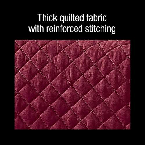 Miniatura 6 de Collections Etc - Funda protectora reversible, acolchada y resistente a derrames para mobiliario con lazos - Cubre el fondo del asiento, el respaldo