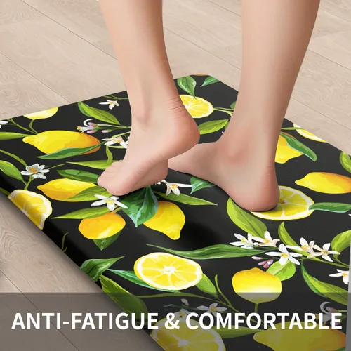 Miniatura 4 de Lemon Tapetes de Cocina para Piso - Tapetes Antifatiga para Piso de Cocina, Acolchados Antideslizantes Lavables de Espuma Viscoelástica
