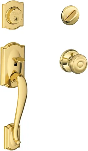 Miniatura 31 de Schlage F60 V CAM 716 ACC - Juego de manijas para puerta de entrada con manija Accent, diseño Camelot, cerradura de entrada con llave de lado único