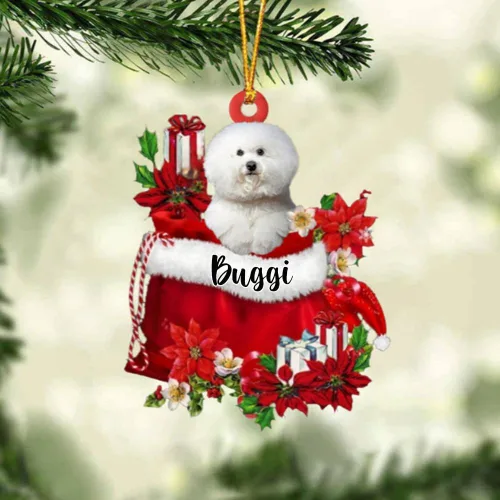 Miniatura 116 de Perro Akita Inu personalizado en bolsa de regalo, adorno de Navidad, nombre personalizado, regalo para amantes de los perros, familia, Navidad