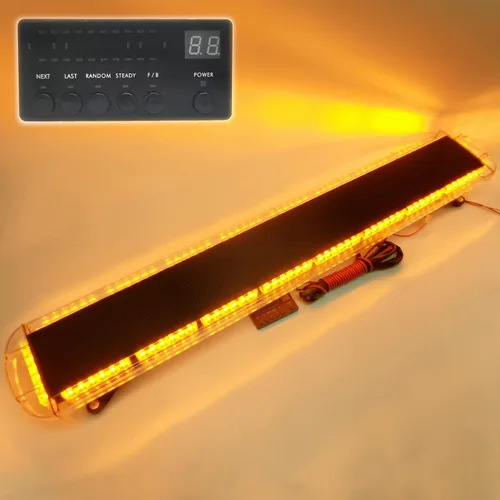 Miniatura 2 de Caja de aluminio VSLED negra de 53 pulgadas, Barra de Luz de advertencia de 108 LED (ámbar), Luz de rescate, Faro intermitente de emergencia 108 LED