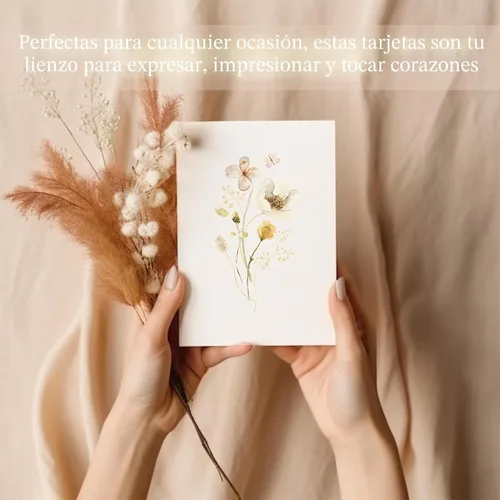 Miniatura 5 de slapaflife Tarjetas en Blanco, Tarjetas de Felicitación en Blanco 10x15 cm, Juego de 40 - Elegantes Tarjetas de Felicitación en Blanco con Diseño