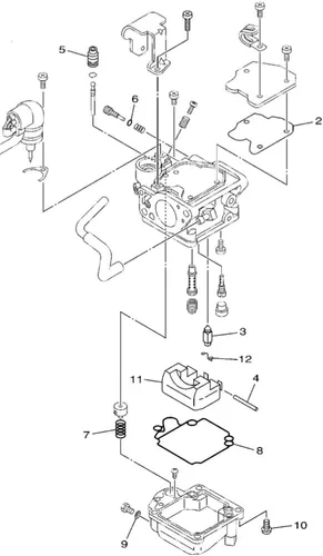 Miniatura 5 de Kit de reparación de carburador de motor de barco 6BL-W0093-00-00 para Yamaha 4 tiempos 25hp motores fuera de borda F25 T25 F25D F25L F25S T25LA