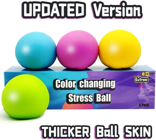 Miniatura 7 de Juguetes de bolas antiestrés que cambian de color, juguetes sensoriales para apretar, bolas blandas para adolescentes, niños y adultos, bolas