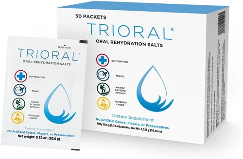 TRIORAL Polvo de Electrolitos para Rehidratación - Sales de Rehidratación Oral - Apoya la Deshidratación de Entrenamientos, Pérdida de Líquidos y