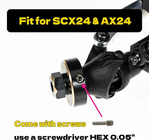 Miniatura 3 de Kit de extensión de cubos de rueda hexagonales + 0.197 in para SCX24 AX24, espaciadores de rueda de cubo hexagonal extendido de latón, piezas de Rojo
