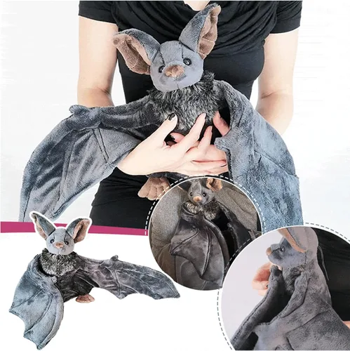 Miniatura 2 de Enivtfz Juguetes de Peluche de Murciélago Grande de 12", Animal de Peluche Murciélago Gótico Espeluznante Murciélagos Realistas Muñeco de Peluche