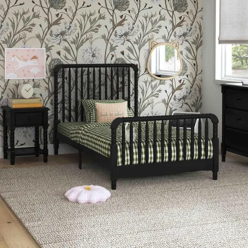 Miniatura 5 de Davinci Jenny Lind - Cama individual con postes de husillo de madera en ébano - Listones de soporte de colchón incluidos