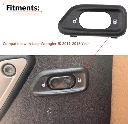 Miniatura 3 de RLB-HILON Bisel de interruptor de bloqueo de puerta, compatible con Jeep Wrangler JK, para 2011 2012 2013 2014 2015 2016 2017 2018 año