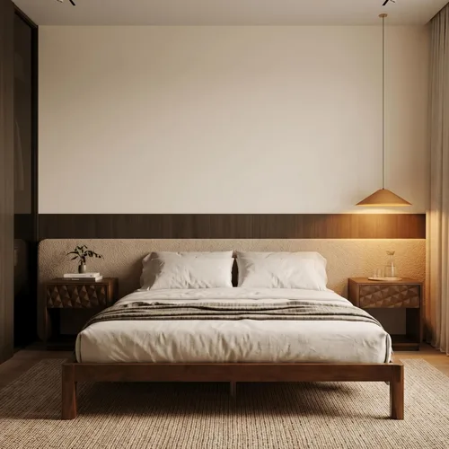Miniatura 13 de NTC Bastidores de cama Sapa con cabecero y sin cabecero (sin cabecero, negro quemado, matrimonial)