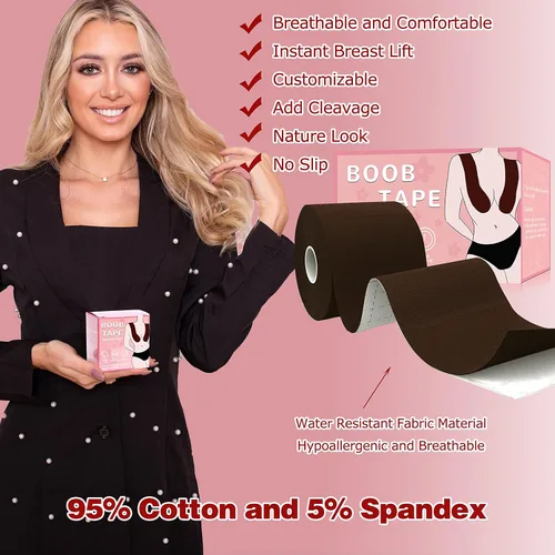 Miniatura 21 de Cinta Bob para levantamiento de senos, Boobytape para levantamiento de senos de tamaño grande, cinta de pecho de 3 pulgadas para rollo de senos