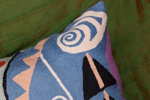 Miniatura 4 de Klimt - Funda de almohada moderna azul para sofá Almohadas contemporáneas azules Cojín de silla moderno abstracto Almohada moderna