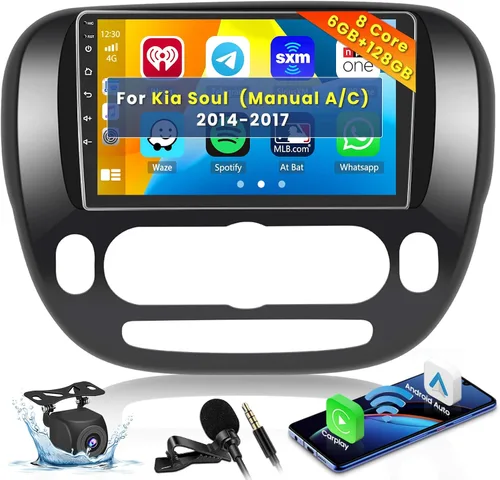 Miniatura 10 de Radio de coche WiFi de 5 GHz para Kia Soul 2014 2015 2016 2017 (A/C manual): [2G+64G] Actualización de pantalla táctil de 9 pulgadas para Kia Soul